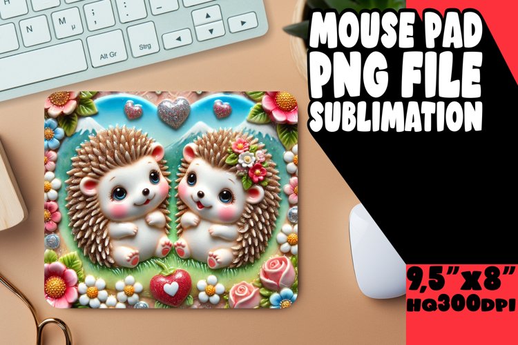 Cheerful Desk Mat Sublimation, Sweet Animals example image 1