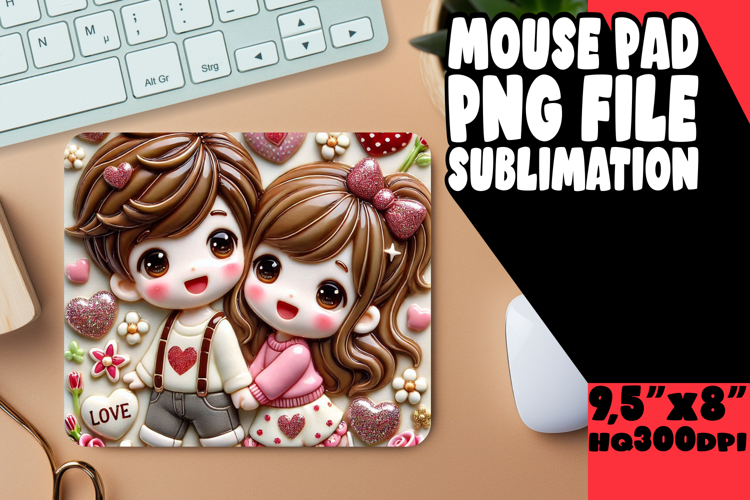 Whimsical Desk Pad Sublimation Ideas, 3D Characters example image 1