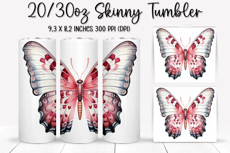 Bejeweled Butterfly Tumbler Design - Sublimation PNG Design