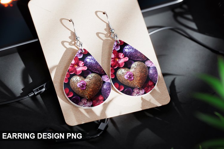 Valentines Day Teardrop Sublimation- Valentines Day Earring