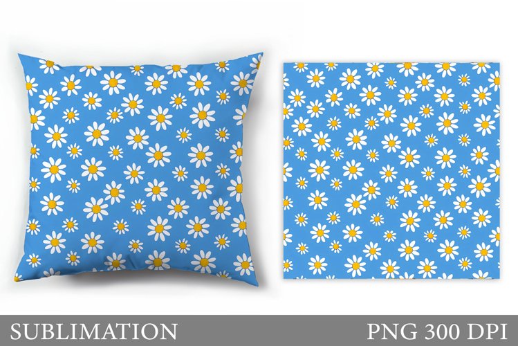 Daisy Flowers Pillow Sublimation. Flowers Sublimation example image 1