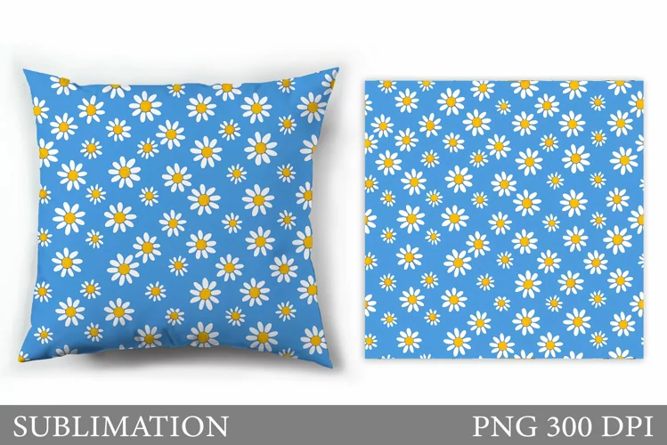 Daisy Flowers Pillow Sublimation. Flowers Sublimation