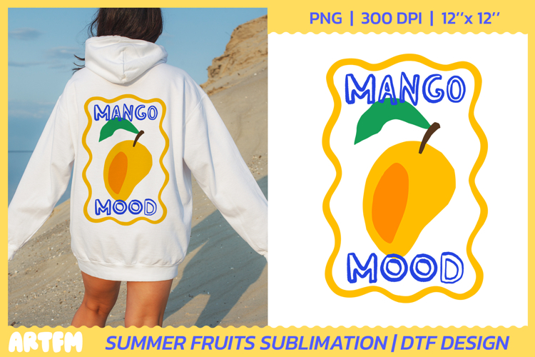 Mango Mood Sublimation | Summer Tropical Fruit DTF Print