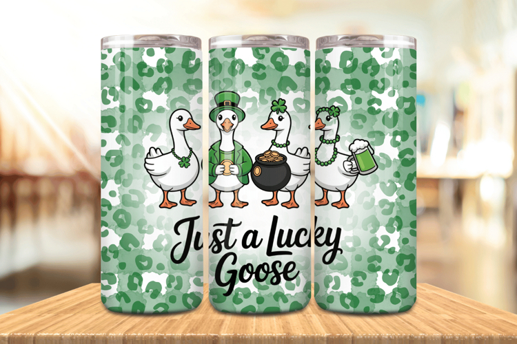 Just a Lucky Goose Funny Tumbler Wrap PNG Sublimation Design