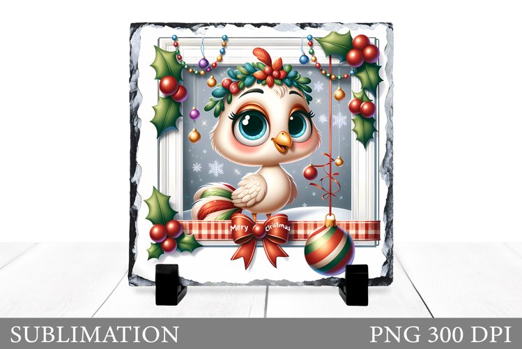Christmas Bird Sublimation. Christmas Bird Slate Design example image 1