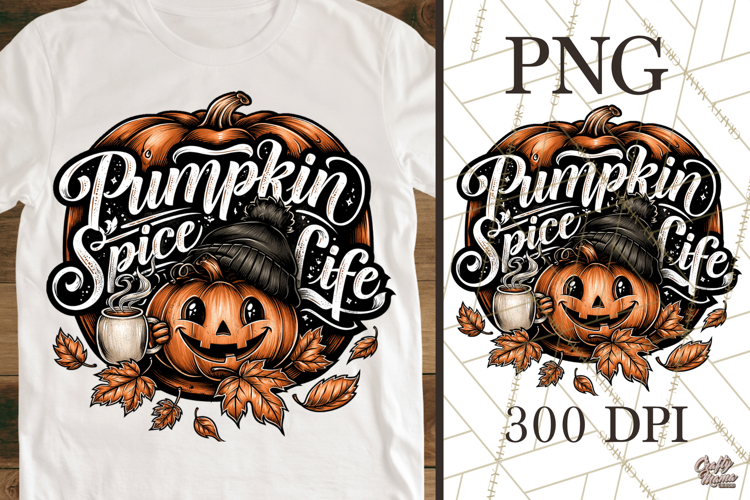 Pumpkin Spice Life PNG Cute Smiling Pumpkin Graphic