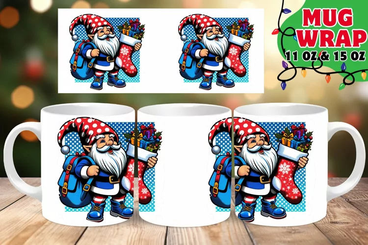 CHRISTMAS GNOME WONDER 11OZ 15OZ MUG WRAP