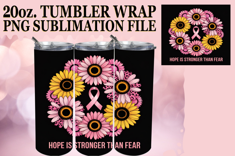 Serene days 20oz tumbler wrap, Breast Cancer