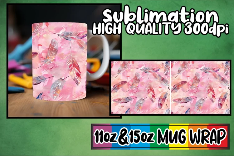 Springtime Abstract Design Mug Wrap Sublimation 11oz 15oz
