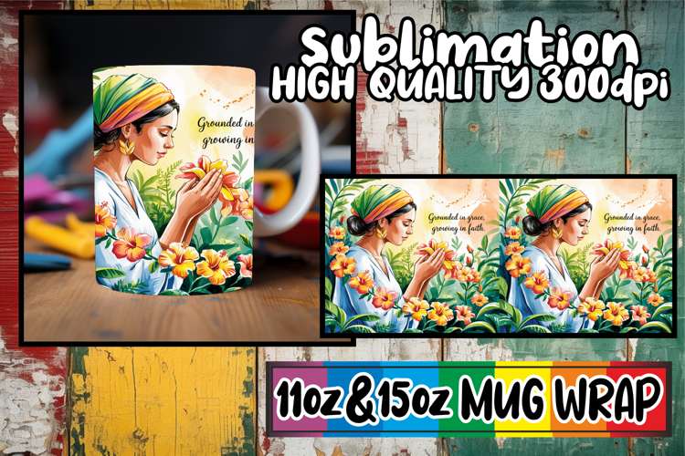 Happy journeys sublimation mug wrap, Praying Woman