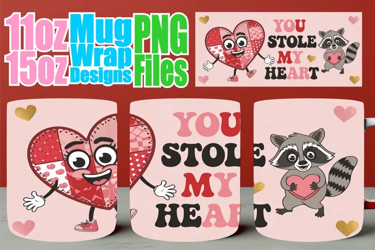 Enchanted days 11oz 15oz sublimation wrap, Valentines