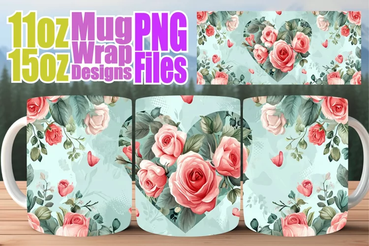 Valentine's Love Mug Wrap - Sublimation BlisSublimation Mug