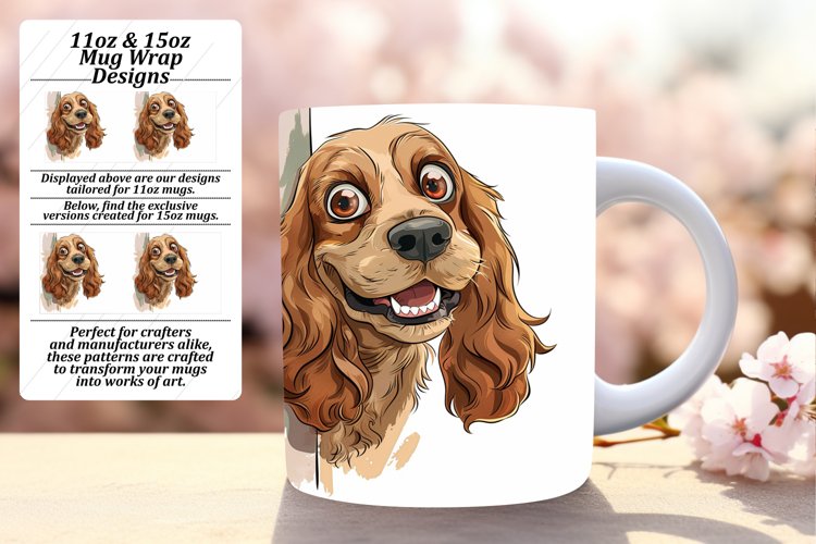 Puppy Charm Sublimation Mug Wrap - 11oz/15oz example image 1