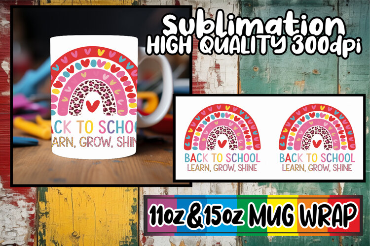 Happy moments 11oz 15oz sublimation wrap, Back To School example image 1