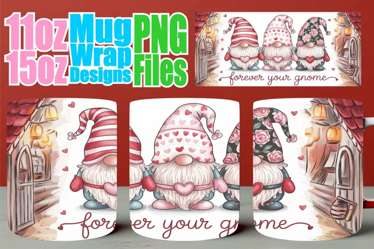 Joyful journeys 11oz 15oz mug wrap, Love Gnome