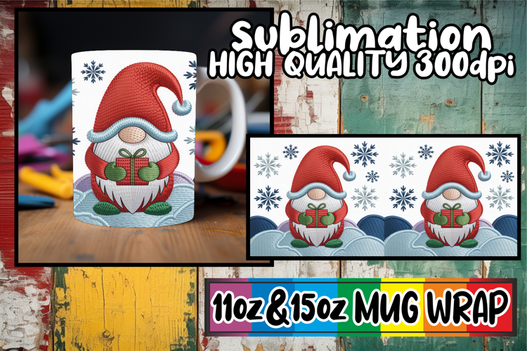 Bright smiles 11oz 15oz sublimation wrap, Gnomes