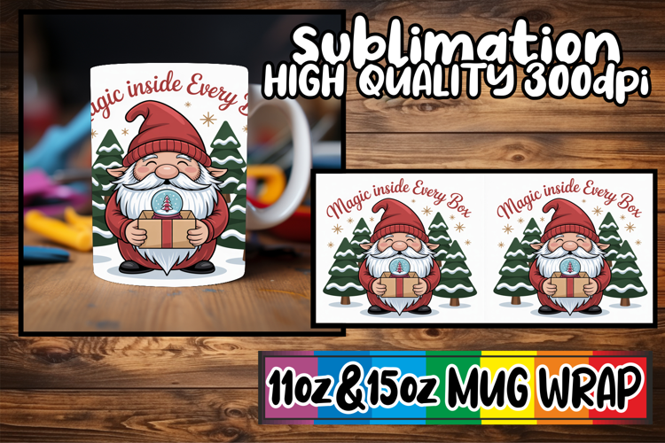 Unique vibes sublimation print wrap, Holiday Gnome