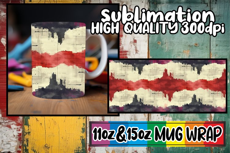 Mug Wrap Graffiti Pattern for Sublimation 11oz/15oz example image 1