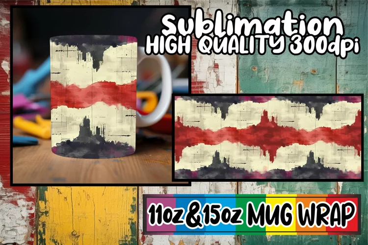 Mug Wrap Graffiti Pattern for Sublimation 11oz/15oz