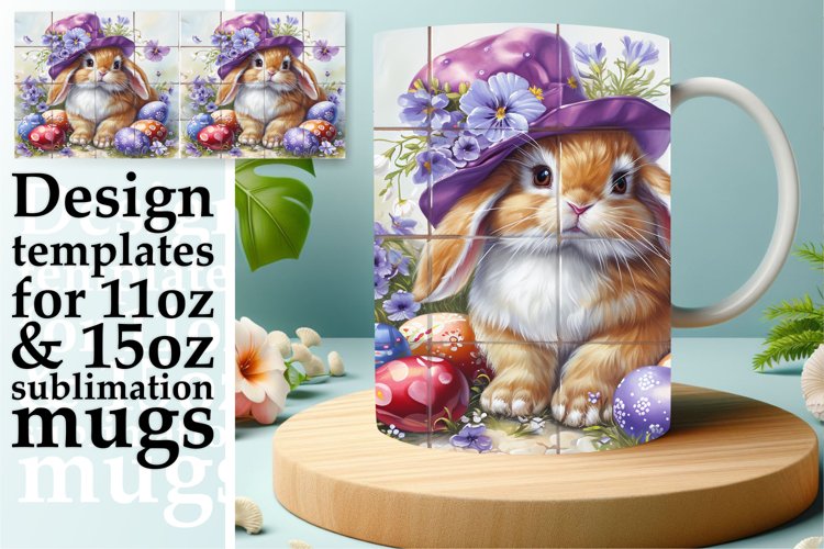 Playful Springtime Bunny Wrap Sublimation 15oz
