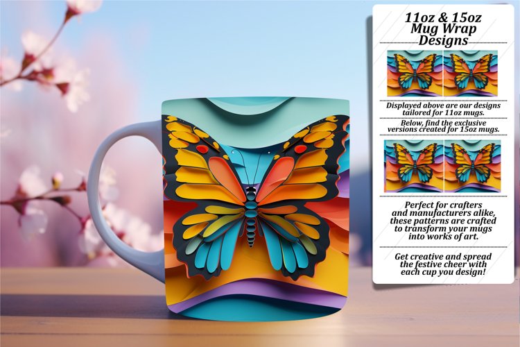 Radiant Spring Butterfly Delight: Mug Wrap example image 1
