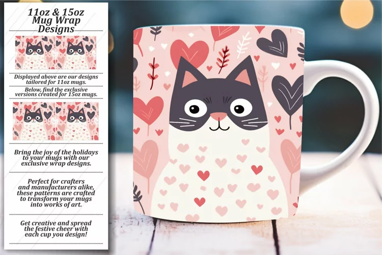 Whimsical Romance: Cute Animal Mug Wrap Sublimations