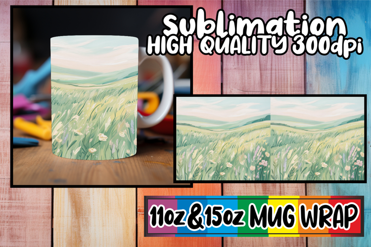 Joyful vibes sublimation mug wrap, Spring