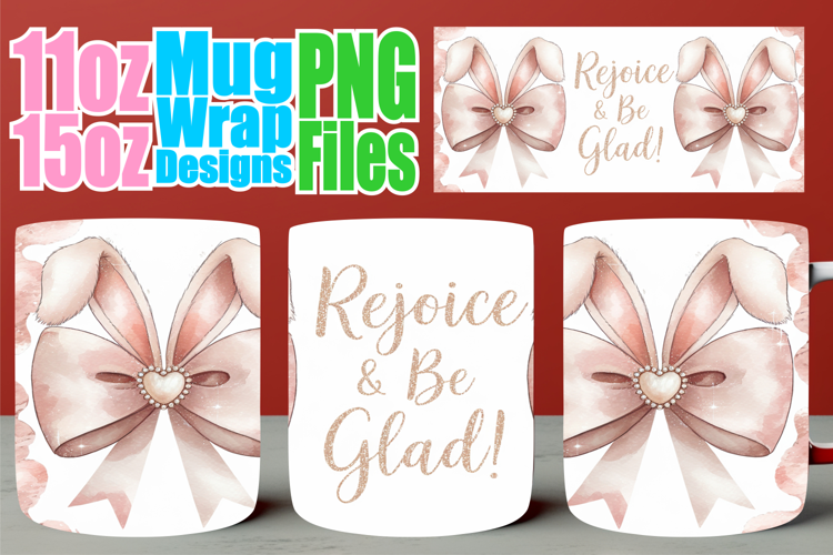 Captivating beauty 11oz 15oz mug wrap, Easter Bow