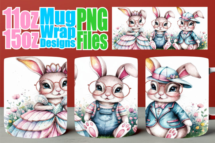 Charming scenes sublimation print wrap, Easter Bunny example image 1