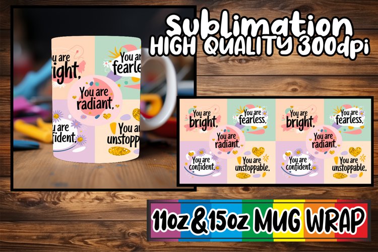 Everyday joy sublimation 11oz 15oz mug wrap, Quote example image 1