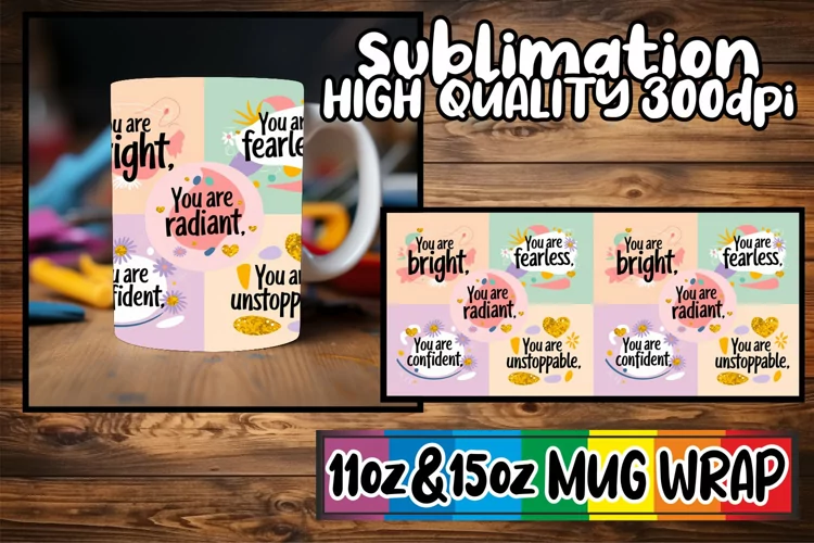 Everyday joy sublimation 11oz 15oz mug wrap, Quote