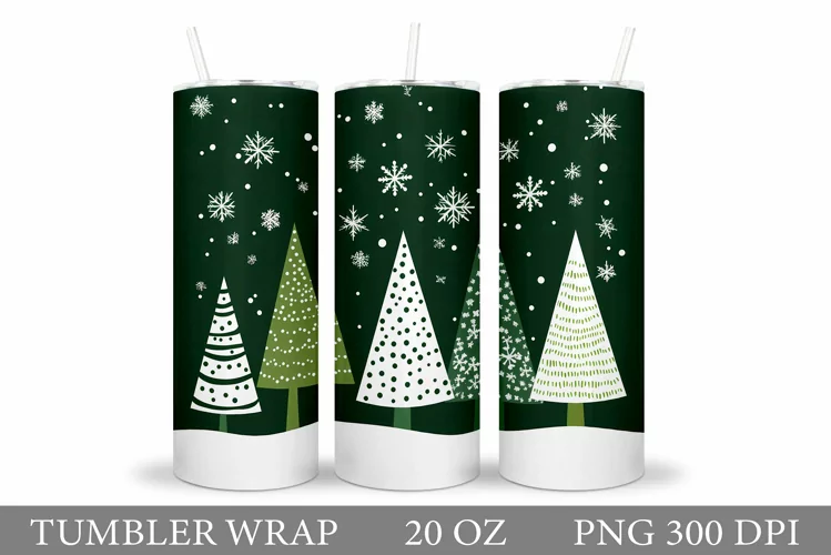 Christmas Tree Tumbler Design. Christmas Tree Sublimation