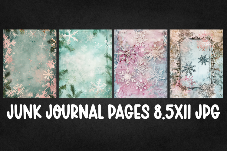 4 Christmas Digital Papers I Christmas Junk Journal Pages