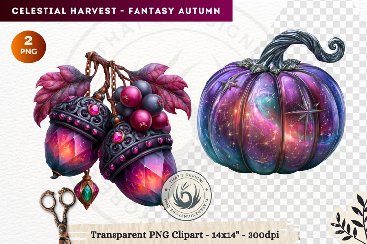 Autumn Fantasy Clipart PNG Celestial Steampunk Harvest
