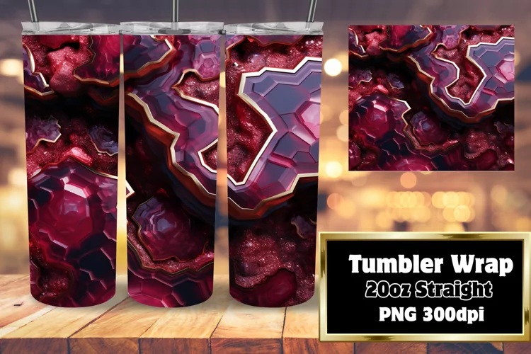 3D Geode Tumbler Wrap 20oz Agate Shine