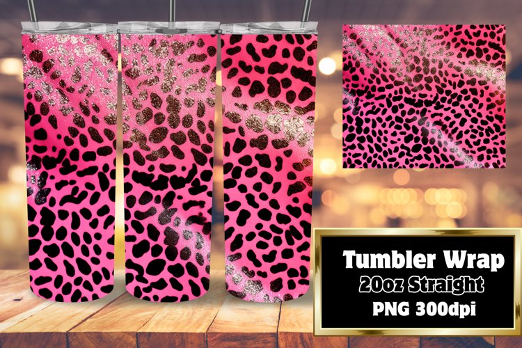 Sublime 3D Glitter Cheetah 20oz Tumbler Art