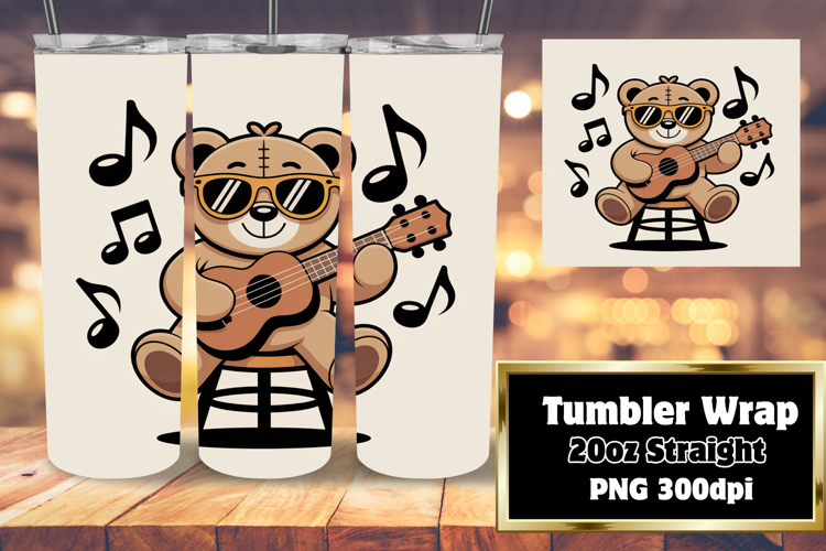 RADIANT 20oz Tumbler Wrap , Cute Bear