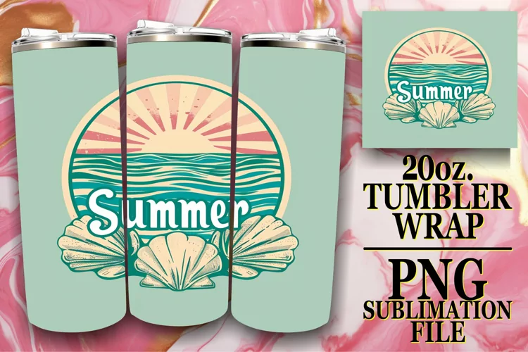Tropical Summer,Tumbler Wrap 20oz