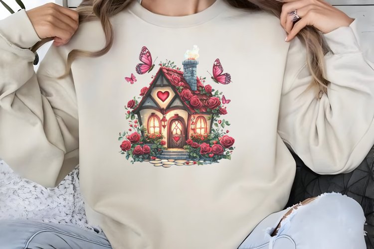 Valentines Day Fairy Houses Clipart PNG