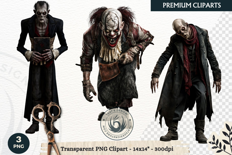 Dark Fantasy Halloween Horror Clipart PNG, Gothic Monster