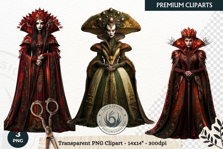 The Court of Emberfall Autumn Fantasy Clipart sublimation example image 1