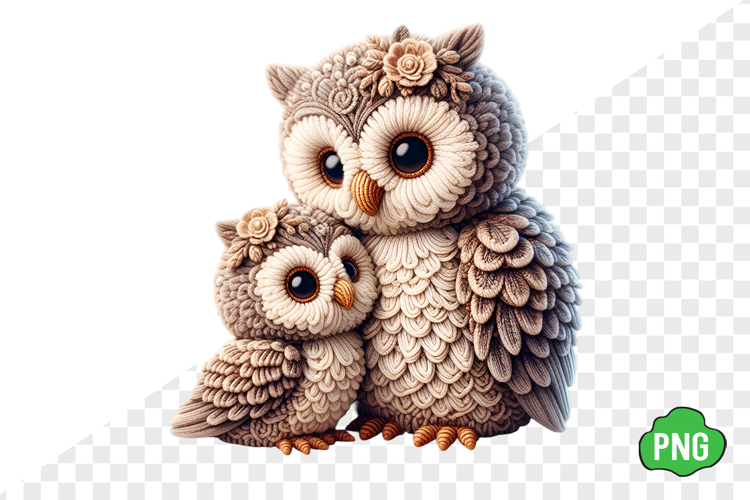 Whimsical Mother's Day Owl Clipart example image 1