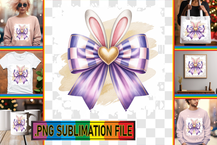 Cheerful TSHIRT Art Ideas PNG, Easter Bow