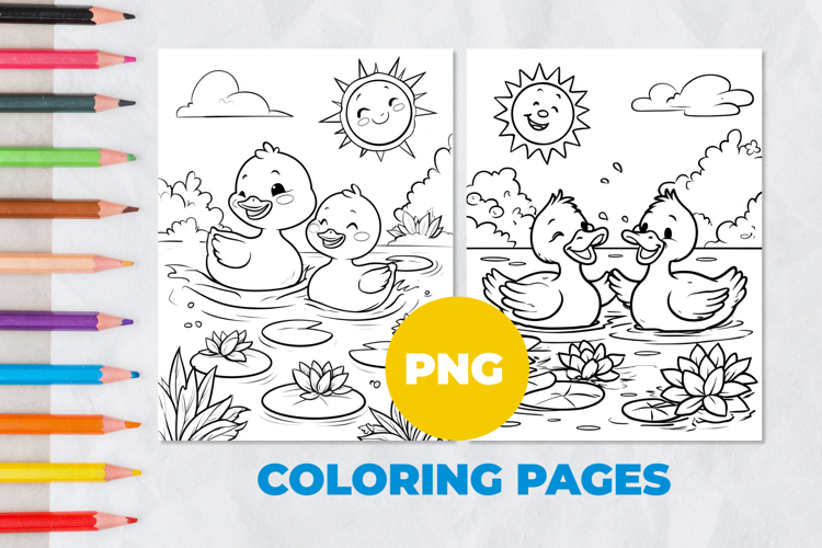 ducklings in the pond Coloring Pages | Coloring book