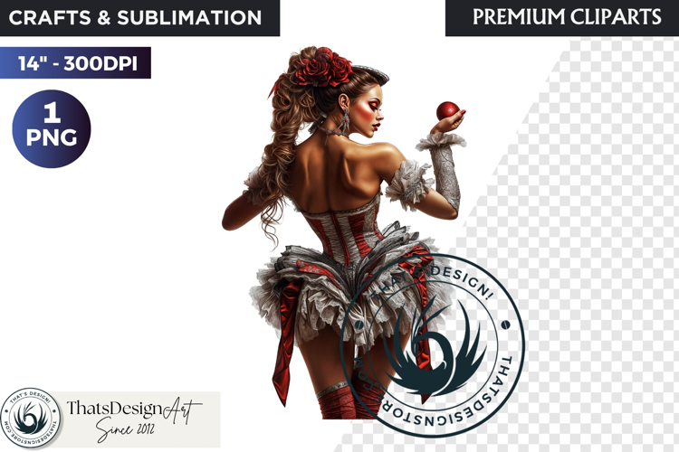 French Cancan cabaret Girl Clipart PNG, Burlesque woman