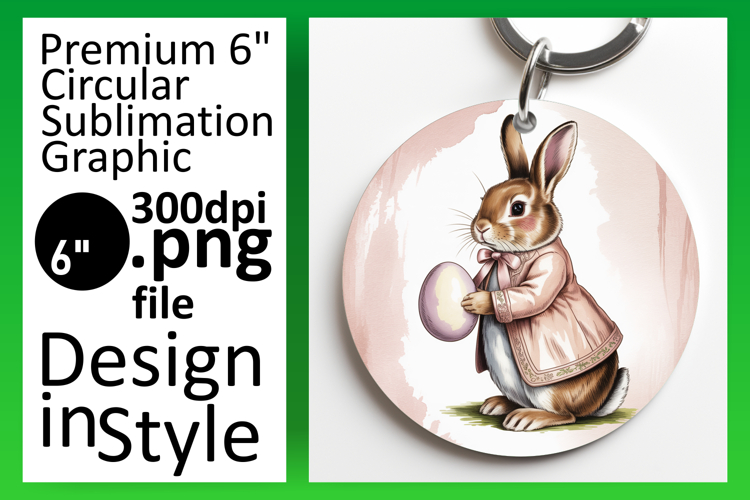 Whimsical Round Design Car Coaster PNG , Easter Bunny