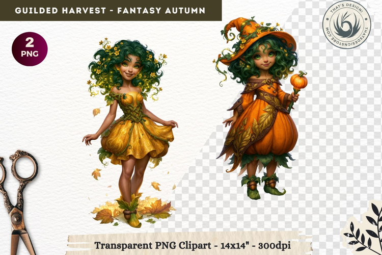 Fantasy Autumn Gilded Harvest PNG Clipart whimsical creature