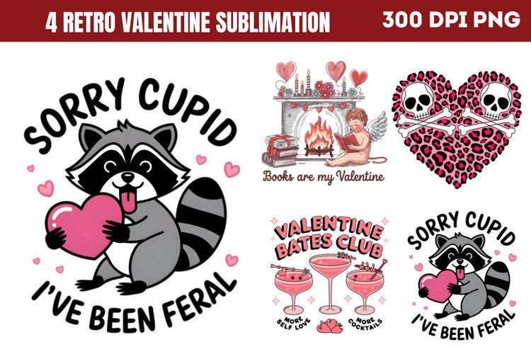 Retro Valentine Sublimation PNG