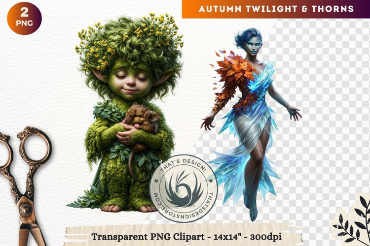 Fantasy Autumn Clipart PNG Twilight Thorns sublimation