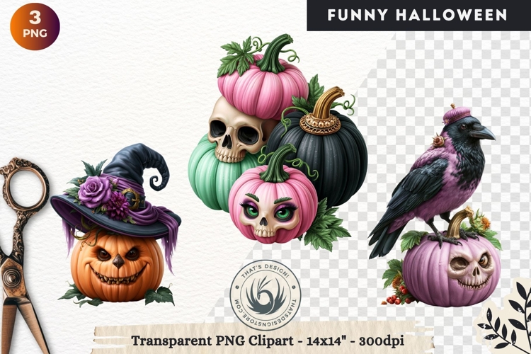 Funny Halloween characters Clipart Spooky graphics